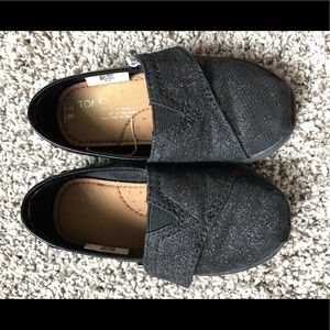 Toddler Sz 6 Black Sparkly TOMS